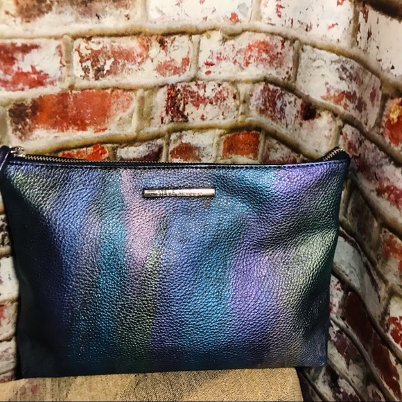 Steve Madden Metallic Rainbow Multi Colored Leather Clutch - Picture 1 of 16